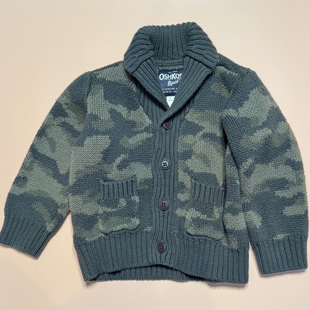 💜3/$15 OshKosh B'gosh Infant Camo Knit Cardigan - 24M